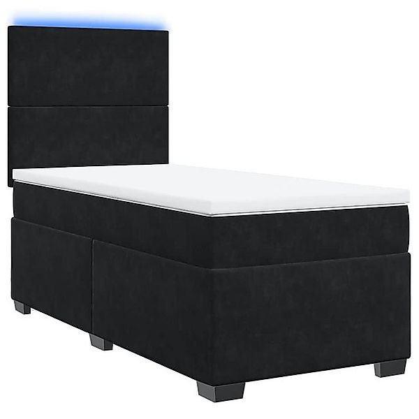 vidaXL Boxspringbett, Boxspringbett mit Matratze Schwarz 90x190 cm Samt günstig online kaufen