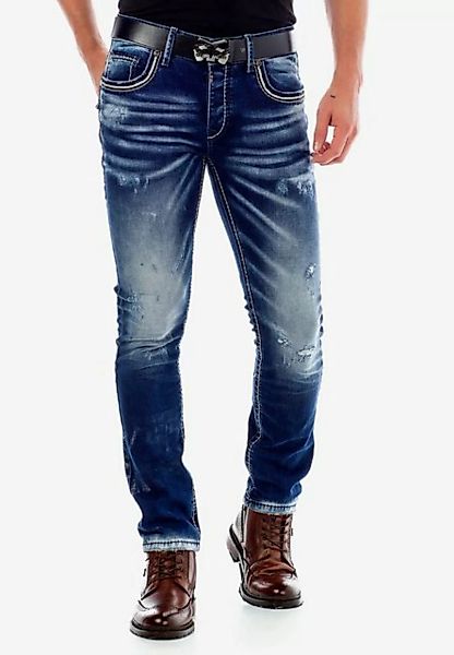Cipo & Baxx Slim-fit-Jeans im Worn Washed Look in Straight Fit günstig online kaufen
