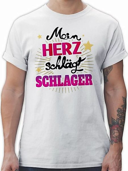 Shirtracer T-Shirt Mein Herz schlägt Schlager Outfit Schlagerparty Schlager günstig online kaufen