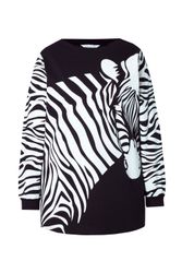 MIAMODA Sweatshirt Sweatshirt A-Linie Zebra-Muster weiter günstig online kaufen