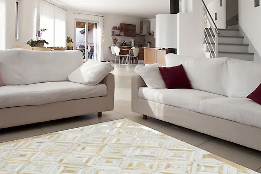 my home Lederteppich »Faris«, rechteckig, 8 mm Höhe, echtes Leder, robuster günstig online kaufen