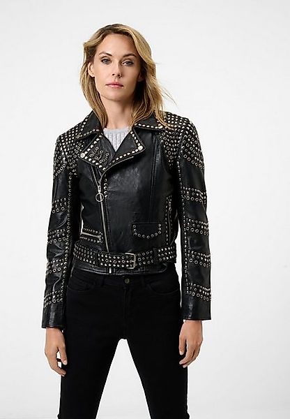 RICANO Lederjacke Selina Lederjacke im Biker-Stil mit Nietenbesatz günstig online kaufen