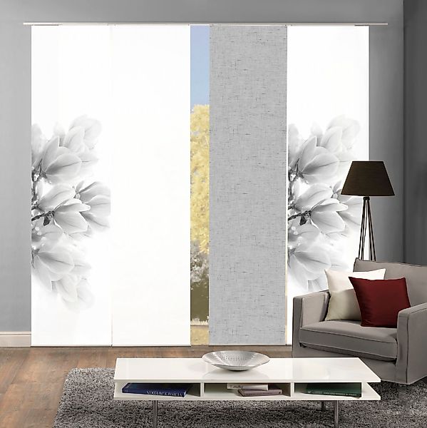 HOME WOHNIDEEN Schiebegardine "KESSI 4er SET" Paneelwagen 4 Stk. tlg. Schie günstig online kaufen