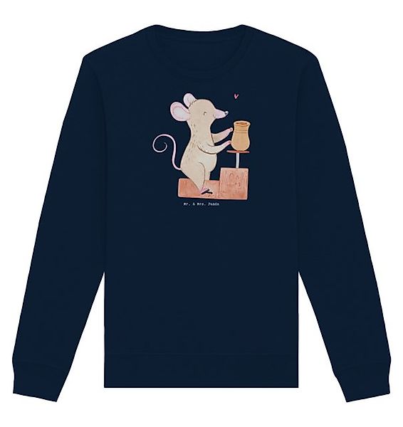 Mr. & Mrs. Panda Longpullover Größe S Maus Töpfern - French Navy - Geschenk günstig online kaufen