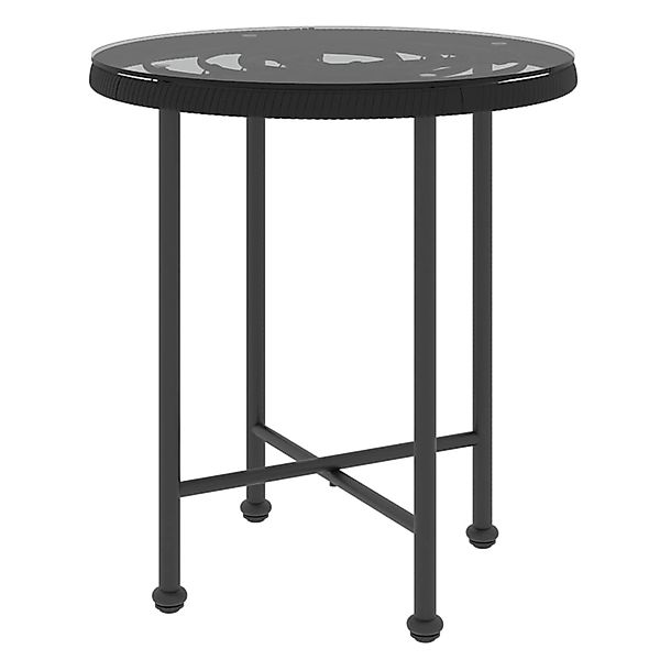 vidaXL Esstisch Schwarz Ø50 cm Hartglas und Stahl 319433 günstig online kaufen
