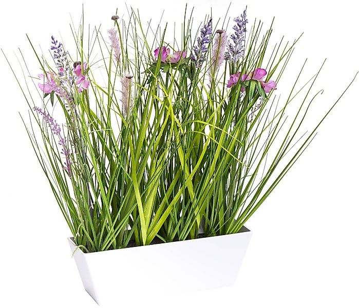 Kunstblume Wiesenblumen im Kunststofftopf Gras, Botanic-Haus, günstig online kaufen