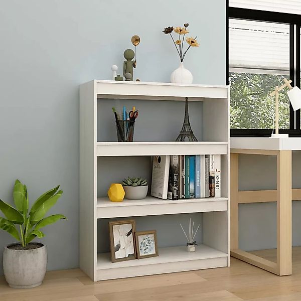 Bücherregal/raumteiler Weiß 100x30x103 Cm Kiefer Massivholz günstig online kaufen