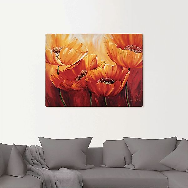 Artland Wandbild »Vier Mohnblumen«, Blumen, (1 St.), als Leinwandbild, Post günstig online kaufen