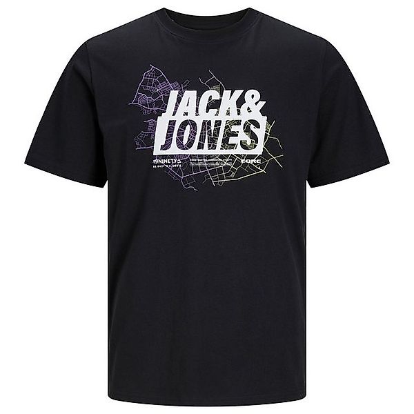 Jack & Jones Rundhalsshirt Jack&Jones XXL T-Shirt schwarz Logoprint JCOMAP günstig online kaufen