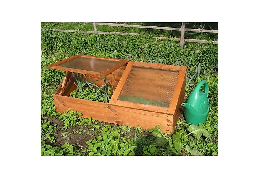 GartenDepot24 Gewächshaus Frühbeet aus Holz, mit zwei aufstellbaren Fenster günstig online kaufen