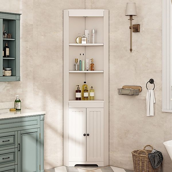 KLAM HOME Hochschrank Badezimmer-Hochschrank, Drei offene günstig online kaufen
