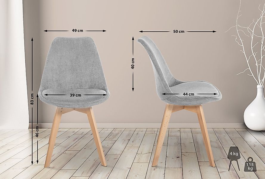 CLP Küchenstuhl Linares, mit Rückenlehne und günstig online kaufen