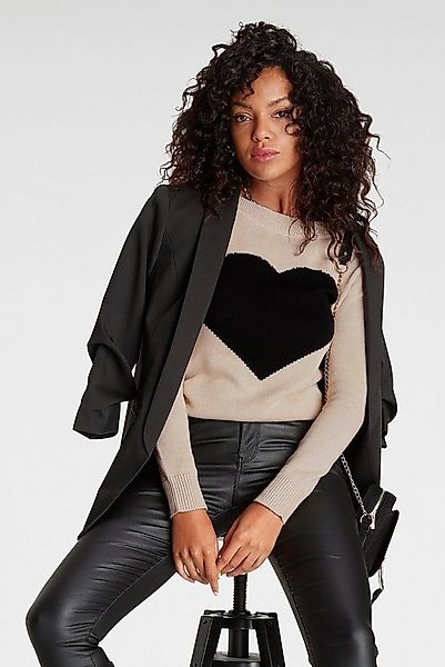 Laura Scott Strickpullover mit Herz-Strickmuster günstig online kaufen