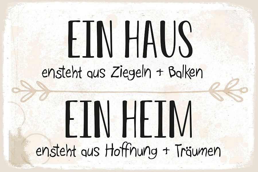 queence Metallbild Heim, Motivationsbilder, Schriftzug, Sprüche, Sprüche & günstig online kaufen
