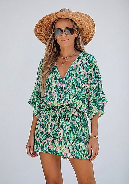 Cupshe Strampler Halbarm Weites Bein Mini Einteiler mit Bindegürtel günstig online kaufen