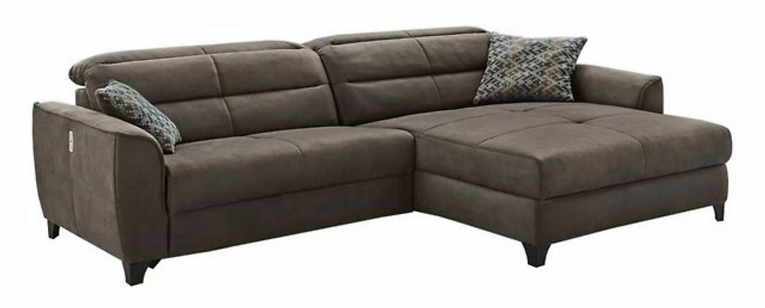 Sofa DOUBLE ONE, B 288 cm x T 187 cm, Braun, Mikrofaserbezug, elektrische R günstig online kaufen
