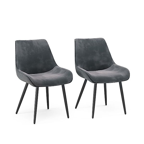 Vicco Esszimmerstuhl Eleganza, Anthrazit, 2er Set günstig online kaufen