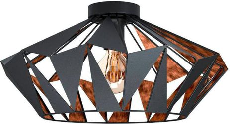 Deckenleuchte Carlton, Ø 47 cm, schwarz/kupfer günstig online kaufen