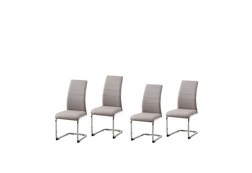 HTI-Line Freischwinger Schwingstuhl 4er Set PU cappuccino SallyC (Set, 4 St günstig online kaufen
