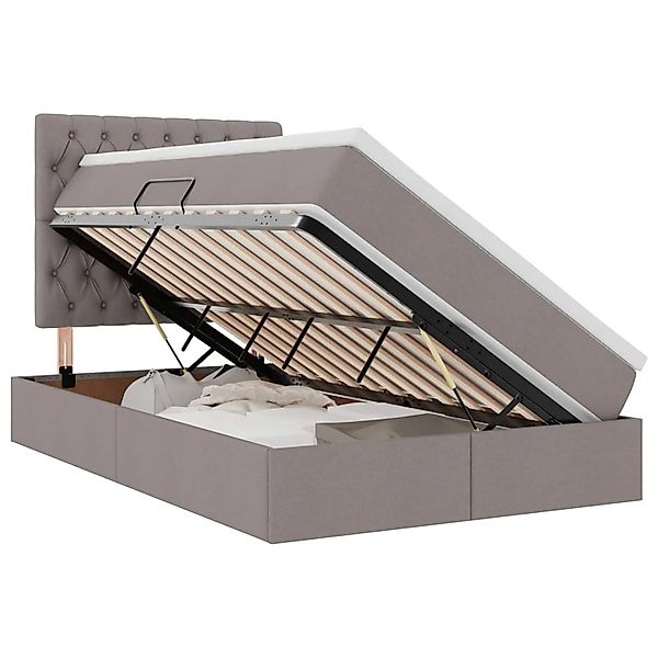 vidaXL Stauraumbett mit Matratze Taupe 120 x 200 cm Kunstleder 3371838 günstig online kaufen