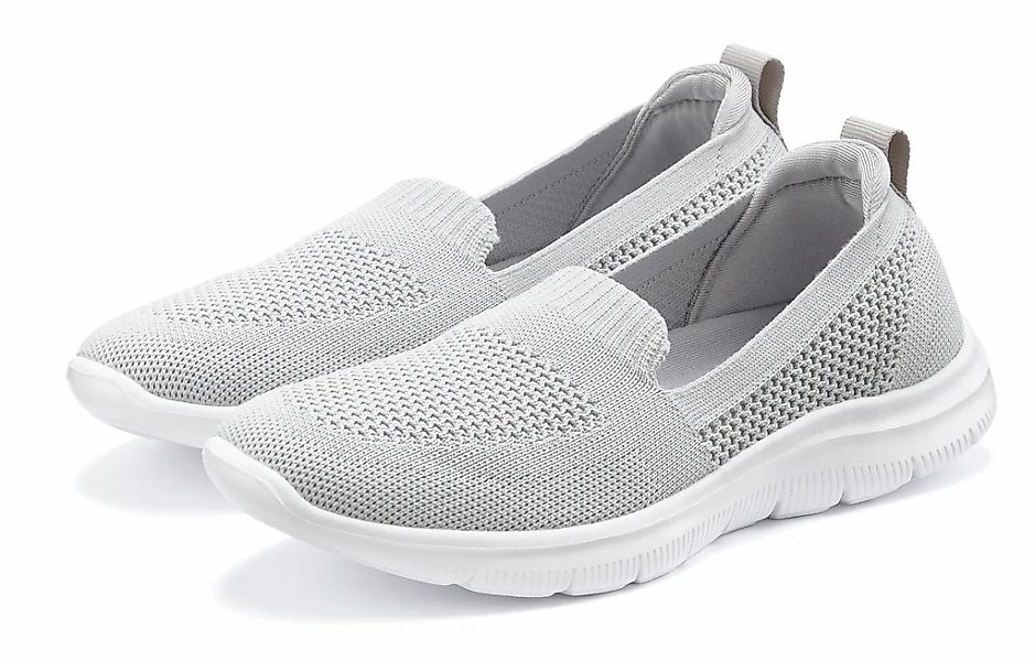 LASCANA Slipper "Halbschuh, Sneaker, Slip-On-Sneaker," aus bequemen Textil- günstig online kaufen
