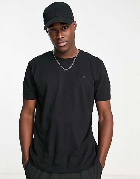HUGO – Dero – T-Shirt mit gespiegeltem Logo-Schwarz günstig online kaufen