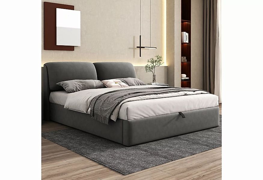 WISHDOR Polsterbett Hydraulisches Bett (180*200cm), mit 3 Schubladen,Bettka günstig online kaufen