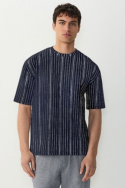 Next T-Shirt Strukturiertes T-Shirt mit vertikalen Streifen (1-tlg) günstig online kaufen