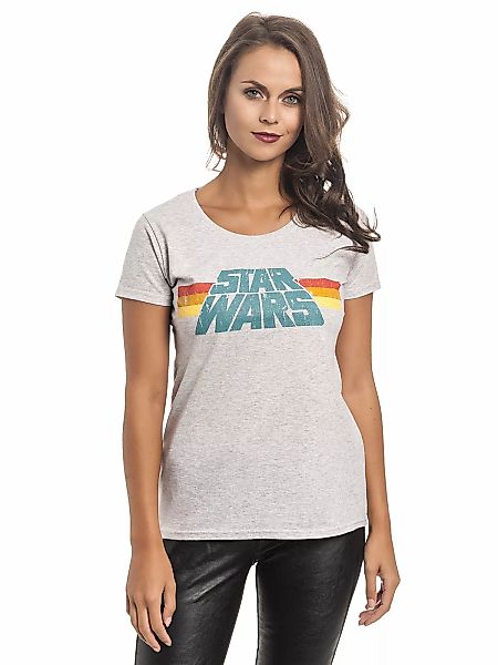Star Wars Vintage 77 Damen T-Shirt grau meliert günstig online kaufen