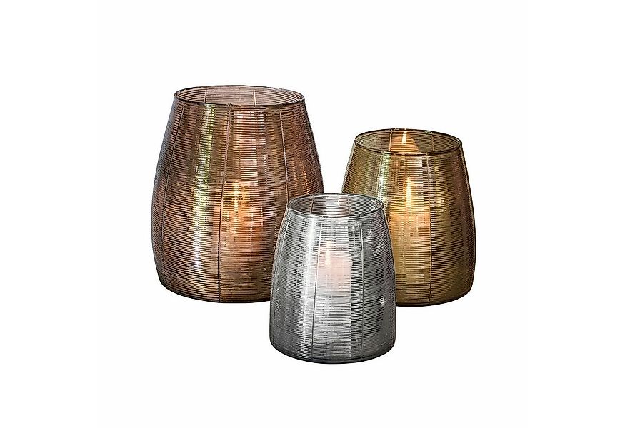 Mirabeau Windlicht Windlicht 3er Set Uvenar gold/silber/bronze (3er Set, 3e günstig online kaufen