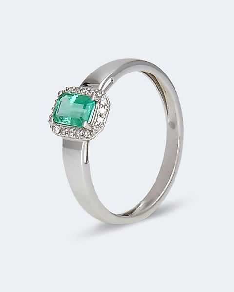 Harry Ivens Platinring mit Smaragd und Diamanten günstig online kaufen