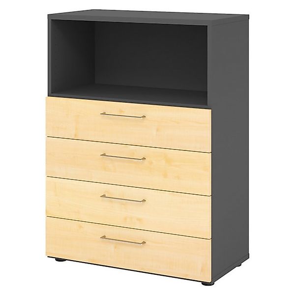 bümö Aktenschrank smart Schubladen Kombi - 4 Schübe Dekor: Graphit/Ahorn günstig online kaufen