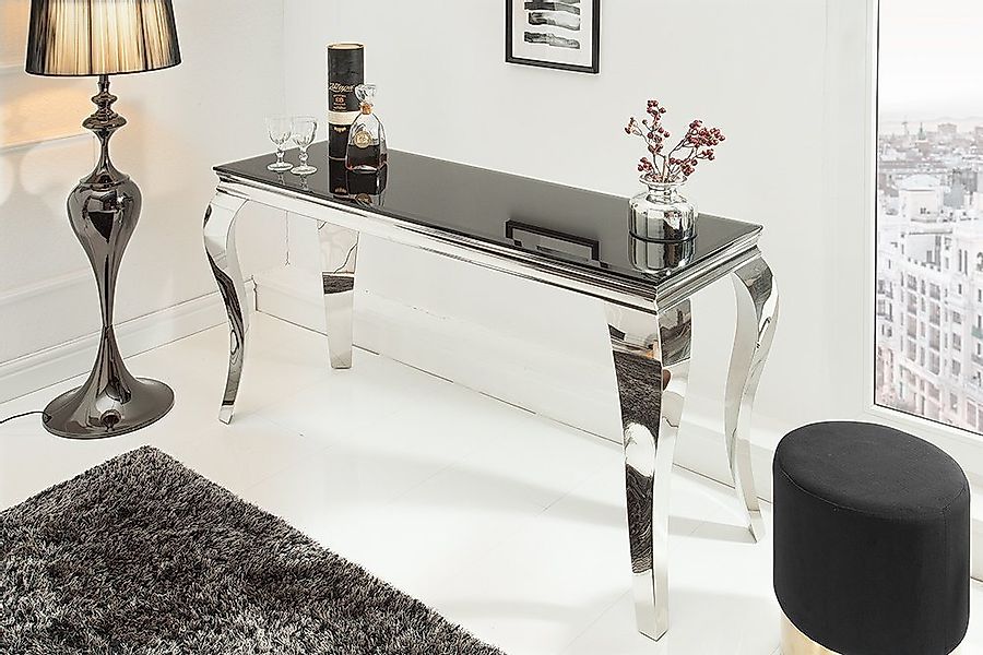riess-ambiente Konsolentisch MODERN BAROCK 145cm schwarz, Tischplatte aus O günstig online kaufen