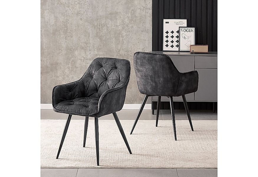B&D home Polsterstuhl DIETER (2er Set, 2 St), Steppung, mit Armlehnen günstig online kaufen