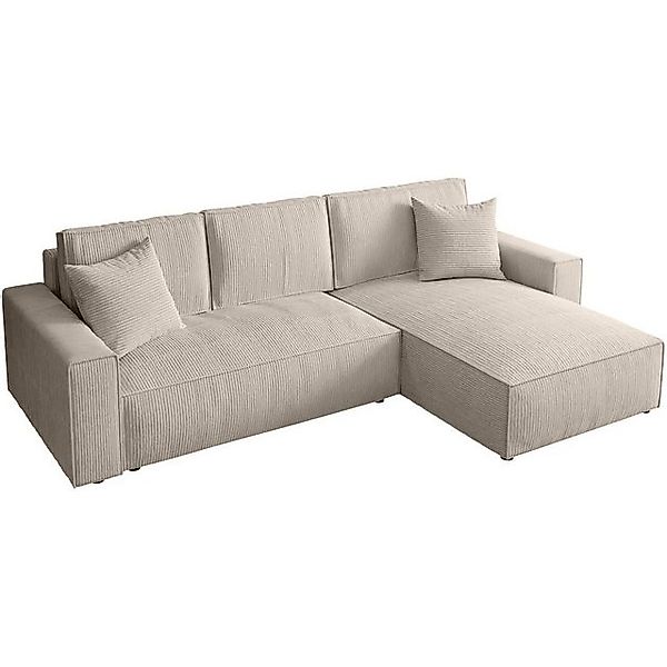 Beautysofa Ecksofa PARYS L, Polstersofa aus Cordstoff, mit Schlaffunktion günstig online kaufen