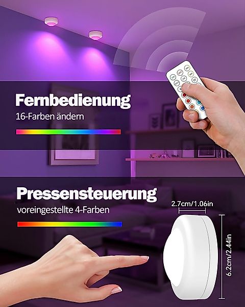 Luckice Unterschrankleuchte 3 Stück Batteriebetrieben LED günstig online kaufen