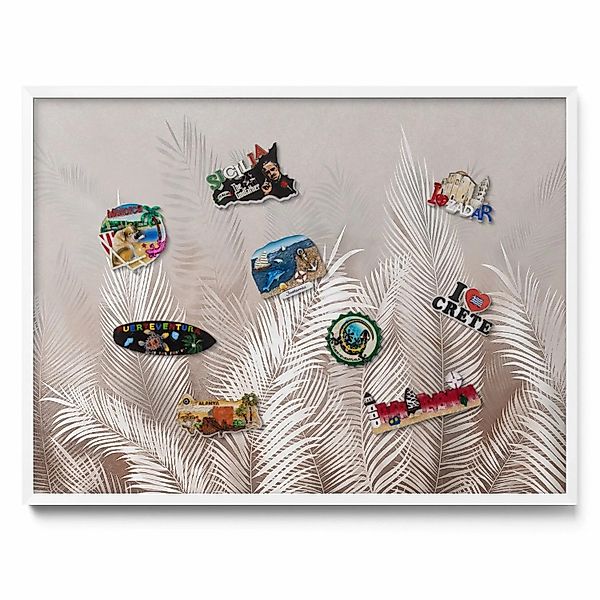 Tulup Magnettafel Metall Magnettafel Gerahmt Natürliche BohoBlätter 80x60 c günstig online kaufen
