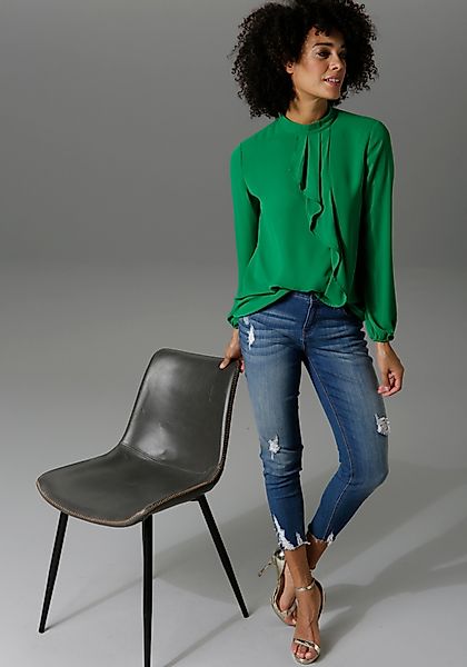 Aniston CASUAL Langarmbluse mit kleinem Volant günstig online kaufen
