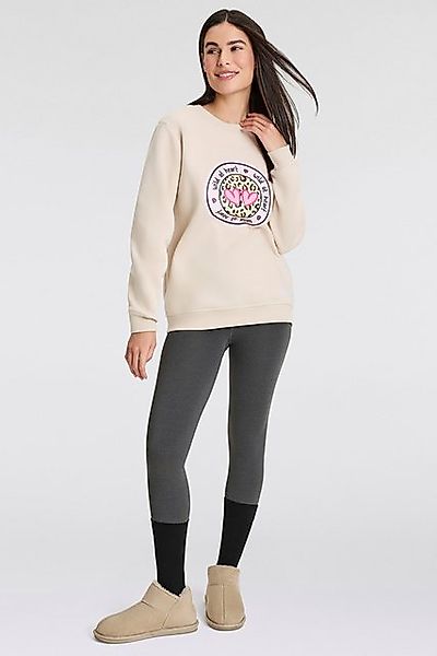 Zwillingsherz Sweatshirt mit "Wild at Heart"-Aufdruck in Leo-Optik und gest günstig online kaufen