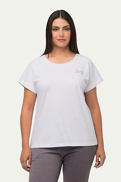 Ulla Popken T-Shirt Loungewear-Shirt Oversized Stickerei Rundhals günstig online kaufen