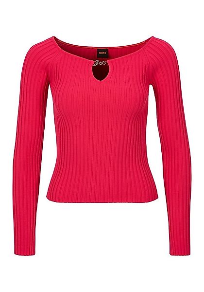 BOSS ORANGE Carmenpullover Fayez Premium Damenmode Cut-Out mit Logodetail günstig online kaufen