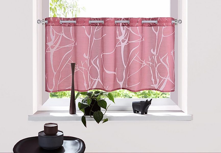 my home Scheibengardine Anna (1 St), Ösen, halbtransparent, Ausbrenner, Vis günstig online kaufen