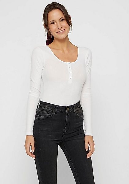 pieces Langarmshirt PCKITTE LS TOP NOOS BC Baumwollmischung, slim fit günstig online kaufen