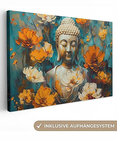 OneMillionCanvasses® Leinwandbild Buddha - Blume - Farbenfroh - Modern, Fot günstig online kaufen
