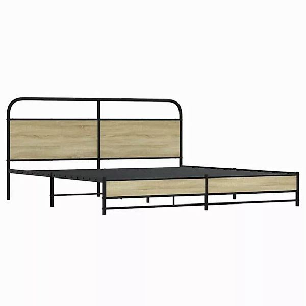 vidaXL Bett Metallbett ohne Matratze Sonoma-Eiche 183x213 cm günstig online kaufen