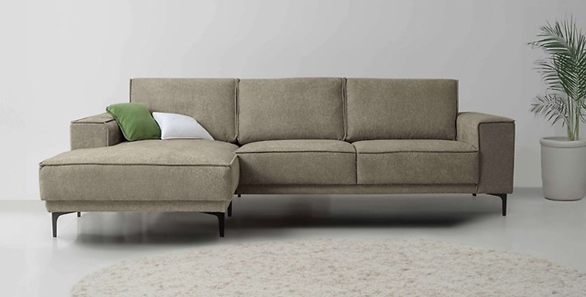 OTTO home Ecksofa »Polsterecke Oland, Struktur, Flachgewebe, Luxus-Microfas günstig online kaufen