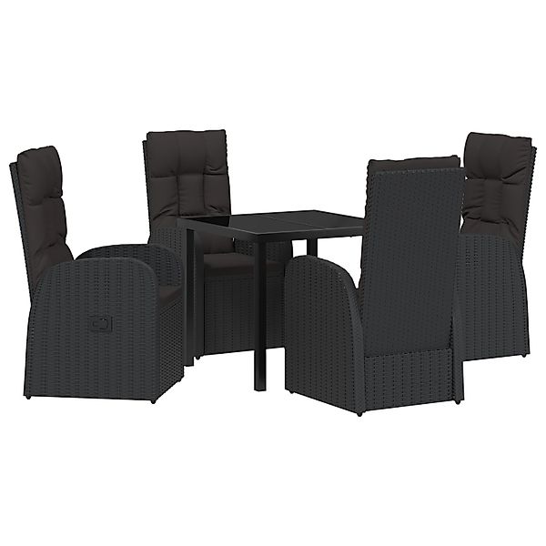 vidaXL Garten Essgruppe mit Kissen 5-Tlg Schwarz Poly Rattan 3379521 günstig online kaufen