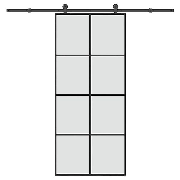 vidaXL Schiebetür mit Beschlag 90x205 cm ESG-Glas & Aluminium 3332896 günstig online kaufen