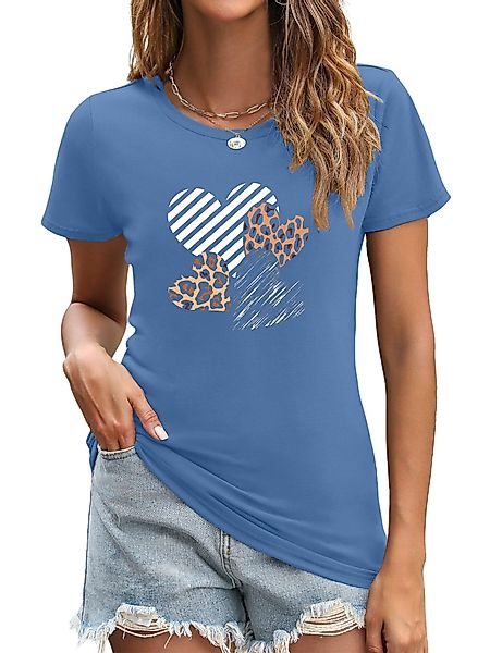 PYL T-Shirt Damen bequemes Sommer Kurzarmbluse günstig online kaufen