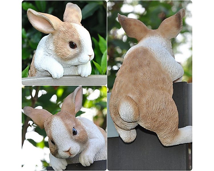 dazikemo Gartenfigur Dekofigur Gartenfigur Hase für Zaun und Trennwand günstig online kaufen
